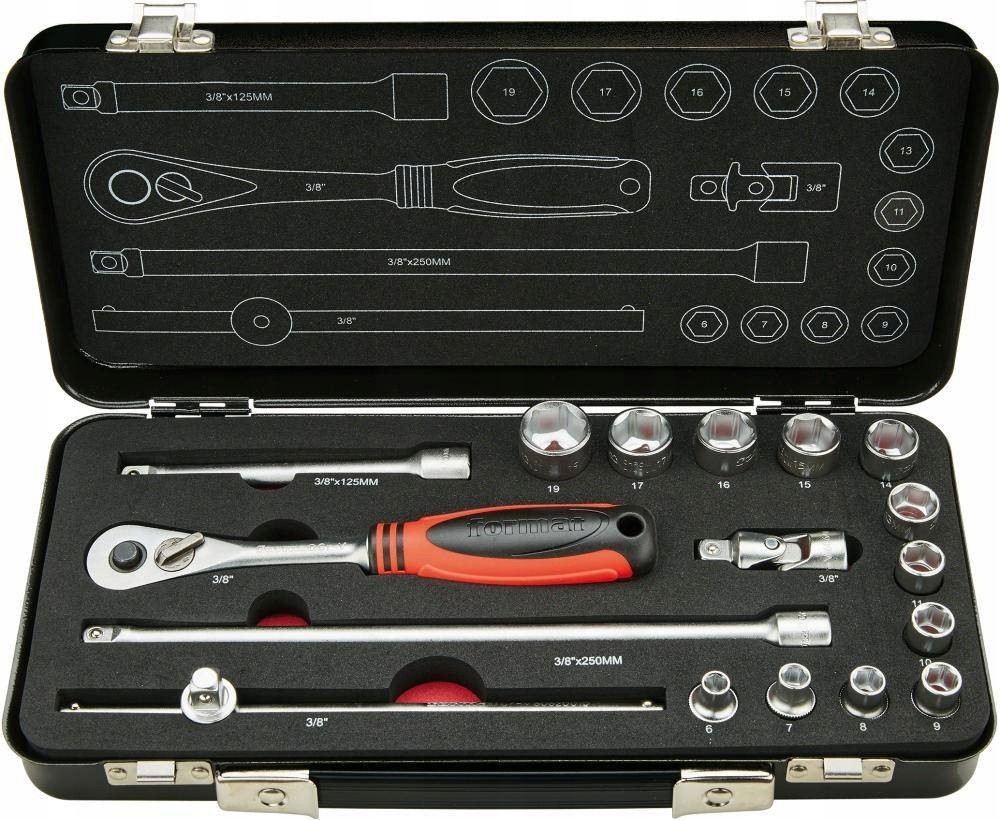 Nástavce 3/4" 17-dielne Format