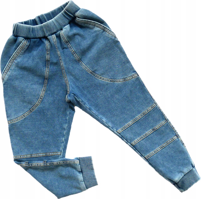 Spodnie Jeansy dla chłopca Przeszycia Joggery miękki jeans Gamet 158