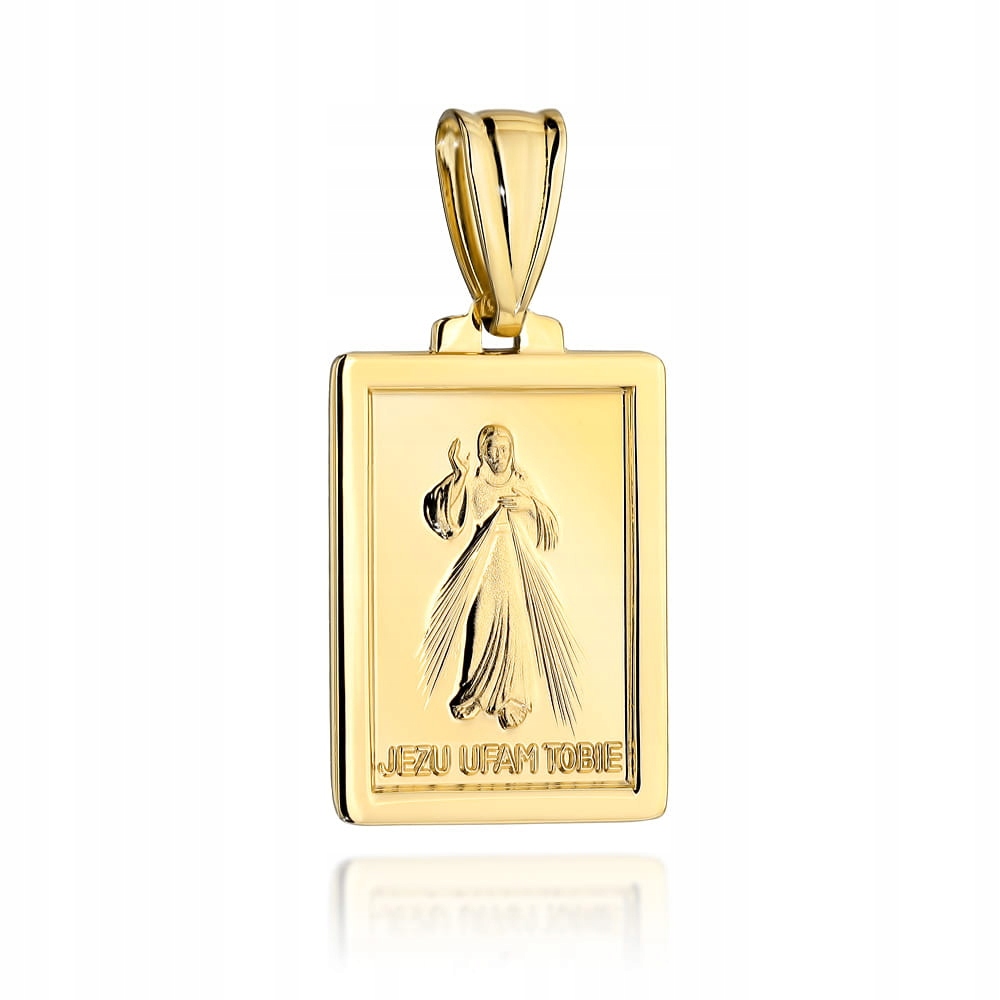 Zlatý Medailonek Ježíš Milosrdný 585 14k s přílohou Pdf 3.94g