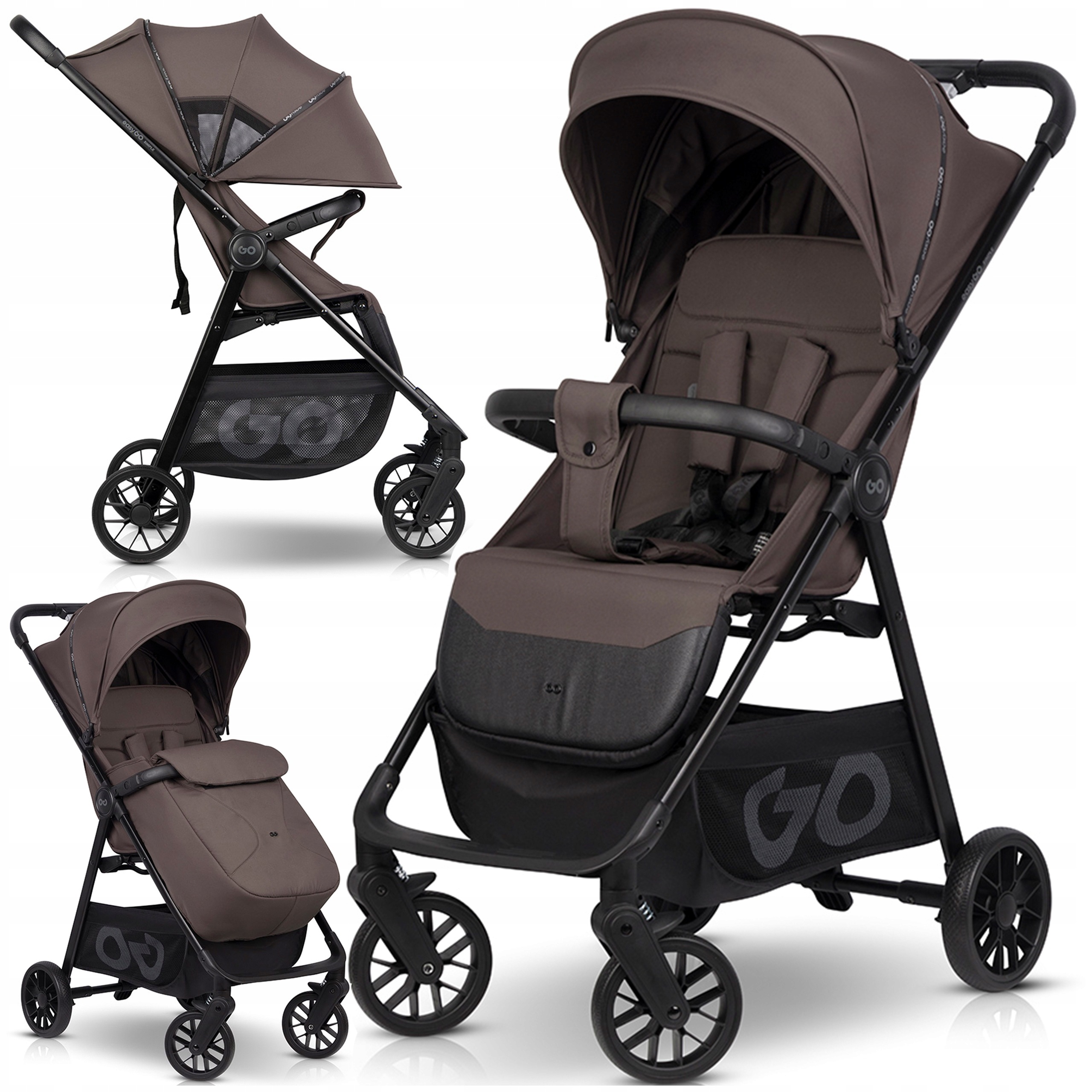 Lekki Wózek Spacerowy 5,6 Kg Spacerówka Simple Duże Koła 4x Amortyzacja