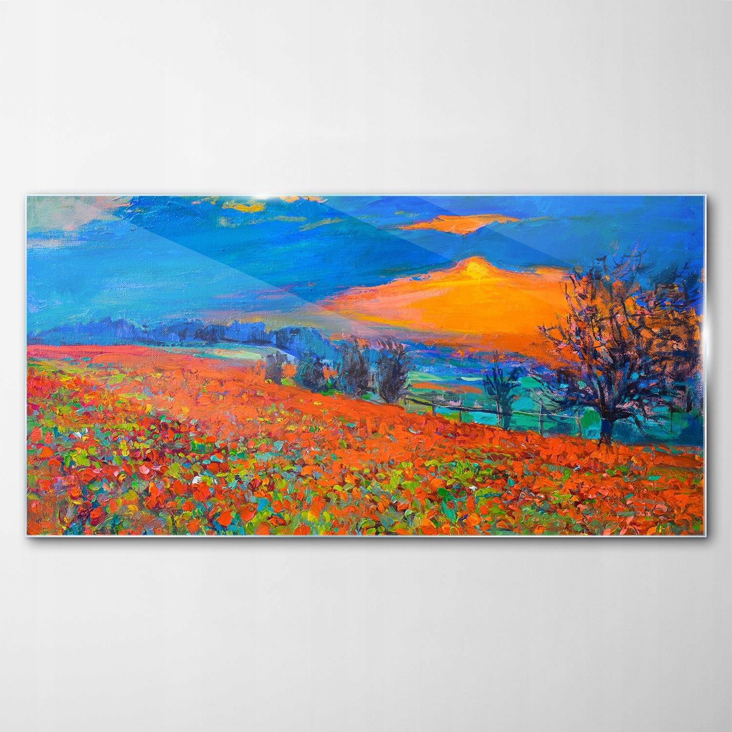 

Hartowany Obraz Szklany Maki Zachód Słońca 140x70