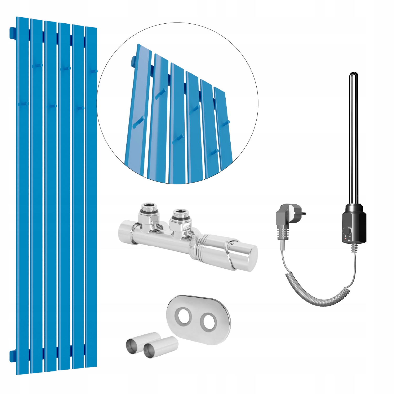 Set Vodovodní a elektrický ohřívač Bellohook 180x45 Modrý