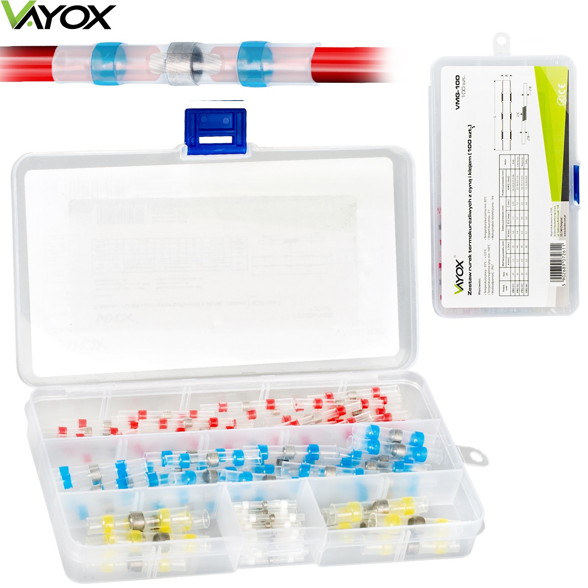 

Rurki Termokurczliwe Łącznik Z Cyną Klejem 100SZT