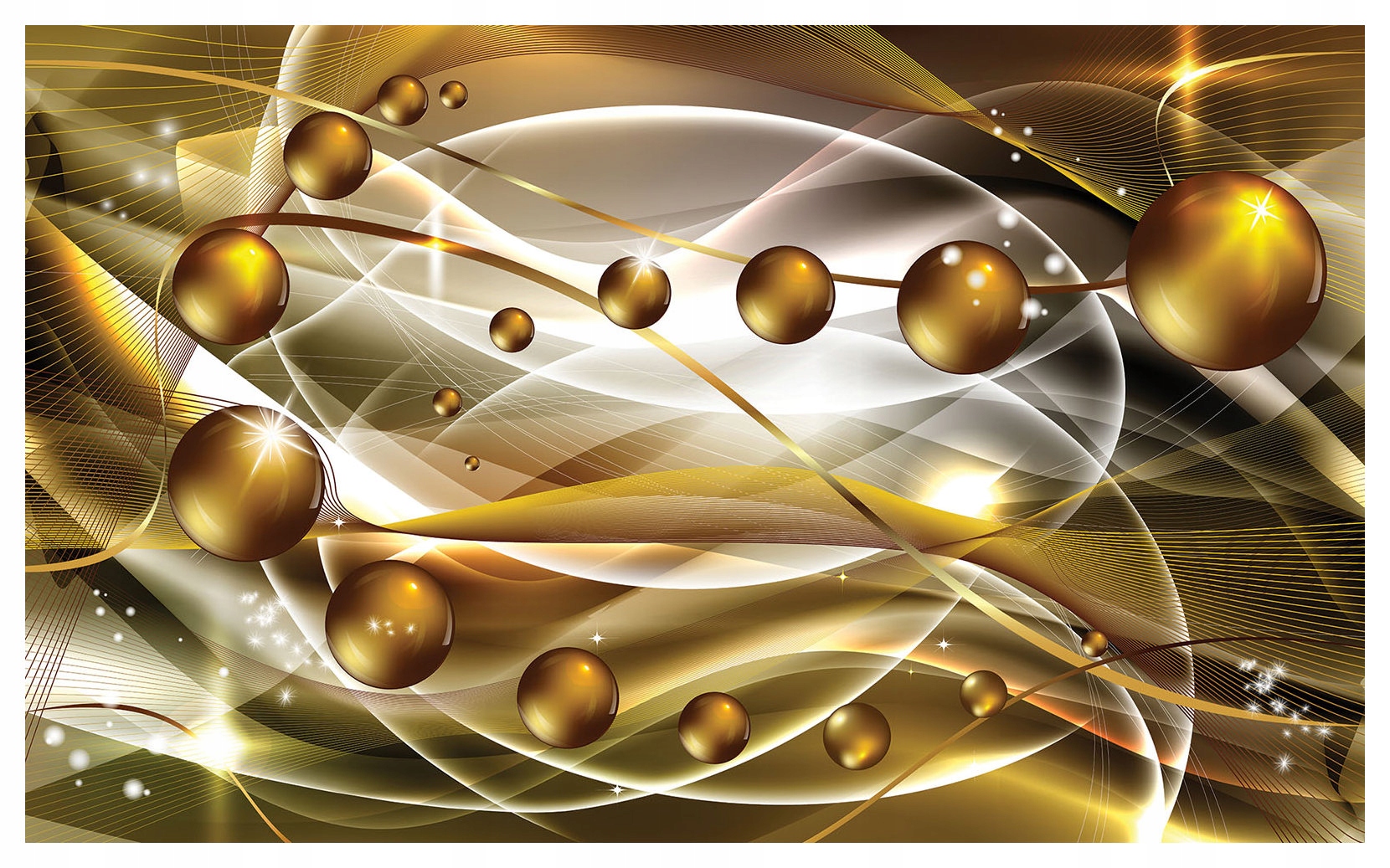 Vliesová fototapeta Zlaté sféry abstrakce linie lesk 250x175 lepidlo