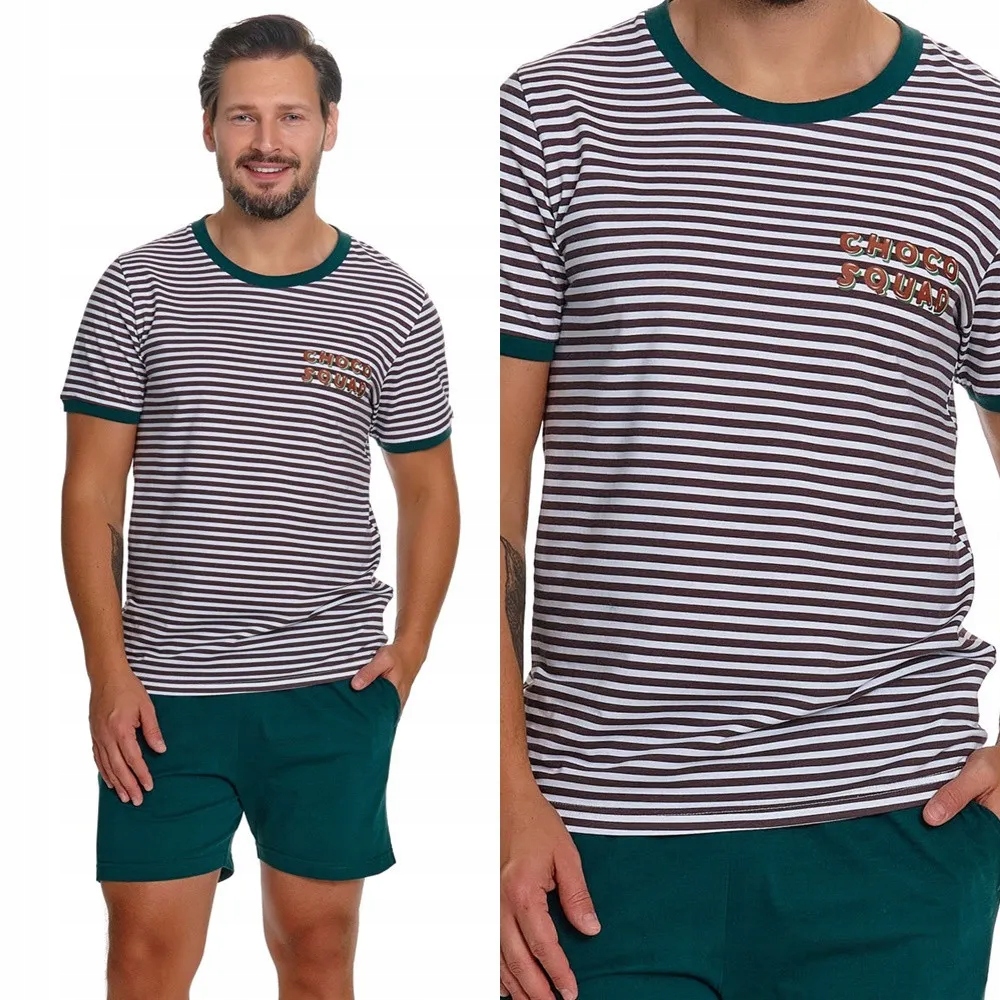 Pánské pyžamo Doctor Nap 7404 Choco green XXL 52 Tmavě zelená