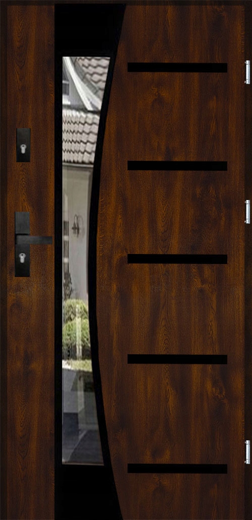 POLSKIE DRZWI ZEWNETRZNE INOX14ZD BLACK 72MM 90CM UD 1,3 CZYSTE POWIETRZE Marka Lukar