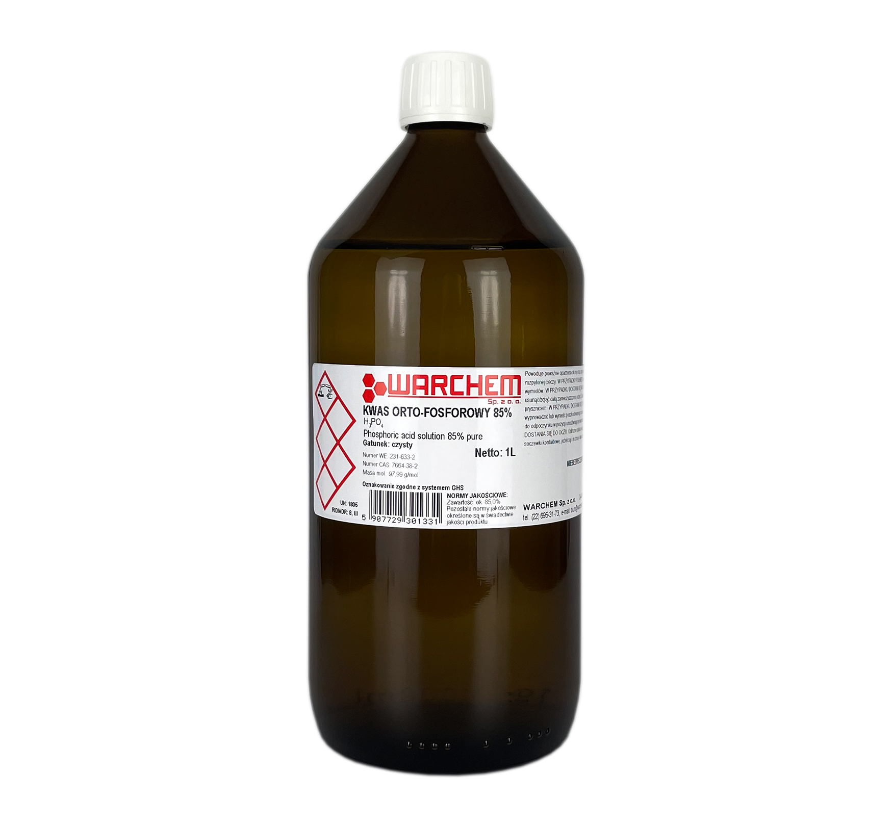 

Kwas Orto-fosforowy 85% czysty 1L