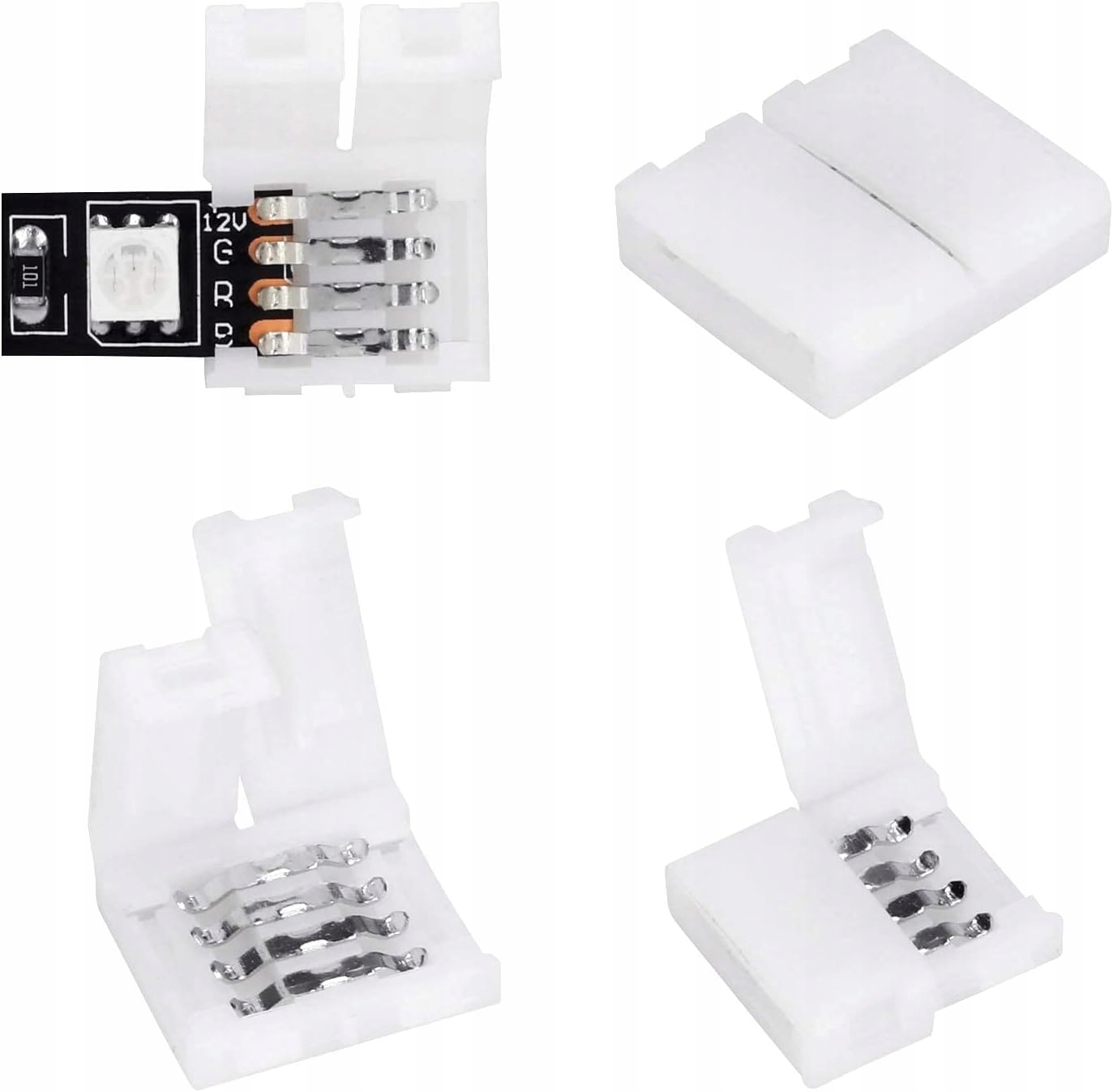 ZŁĄCZKA DO TAŚMY LED RGB RGBW 10mm 4PIN PROSTA SZYBKOZŁĄCZKA BEZ LUTOWANIA Moc 0 W