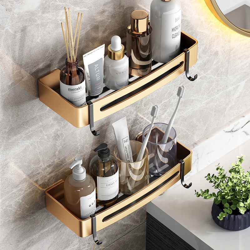 2 x hliníková koupelnová polička s antikorozním lepidlem