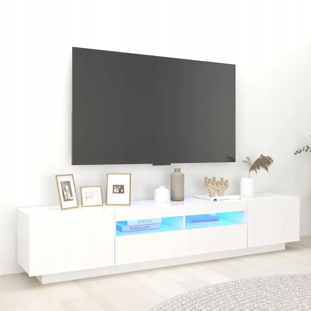 Petrashop Tv skříňka s Led osvětlením bílá 200 x 35 x 40 cm Bílá 3081906
