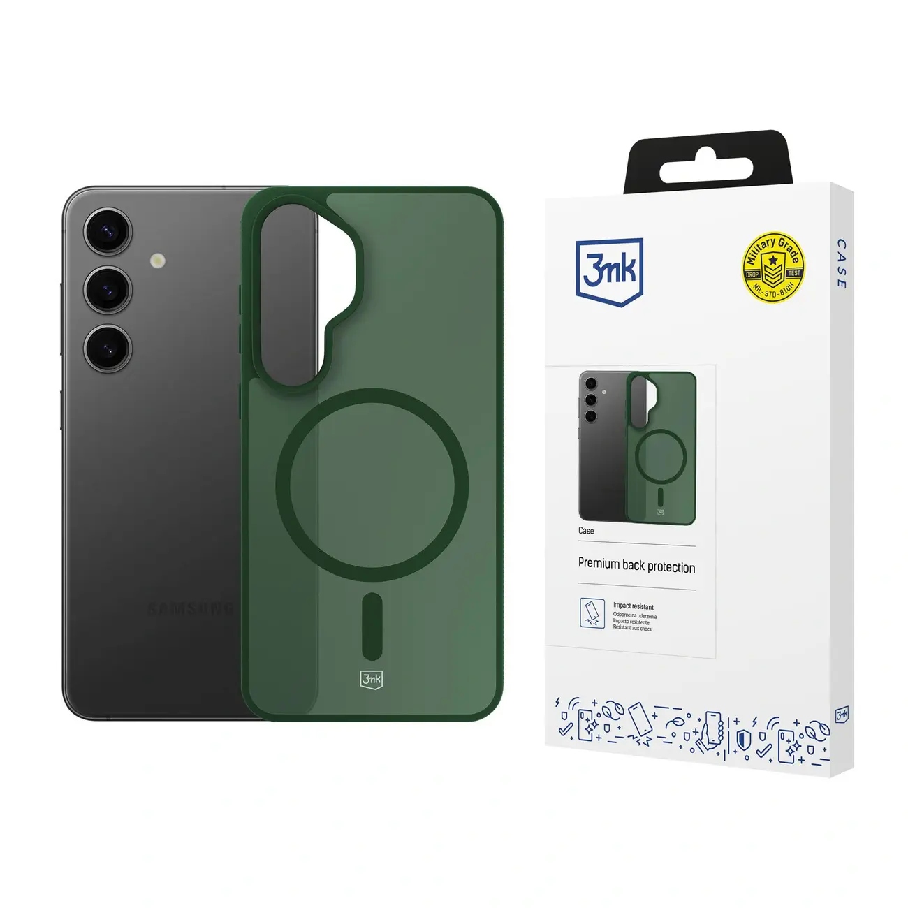 Etui 3mk Smoke MagCase na Samsung Galaxy S24 zielone- półprzezroczyste