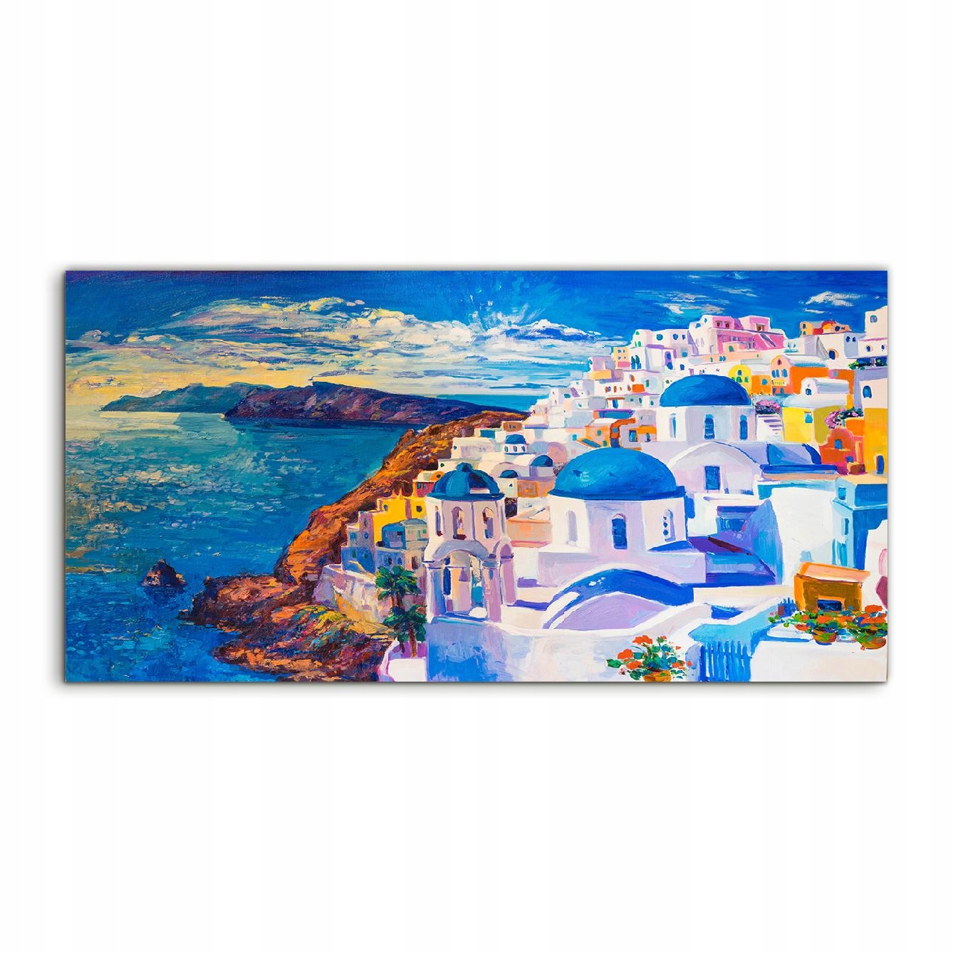 Akrylový obraz 120x60 závesný Santorini Mesto Grécko