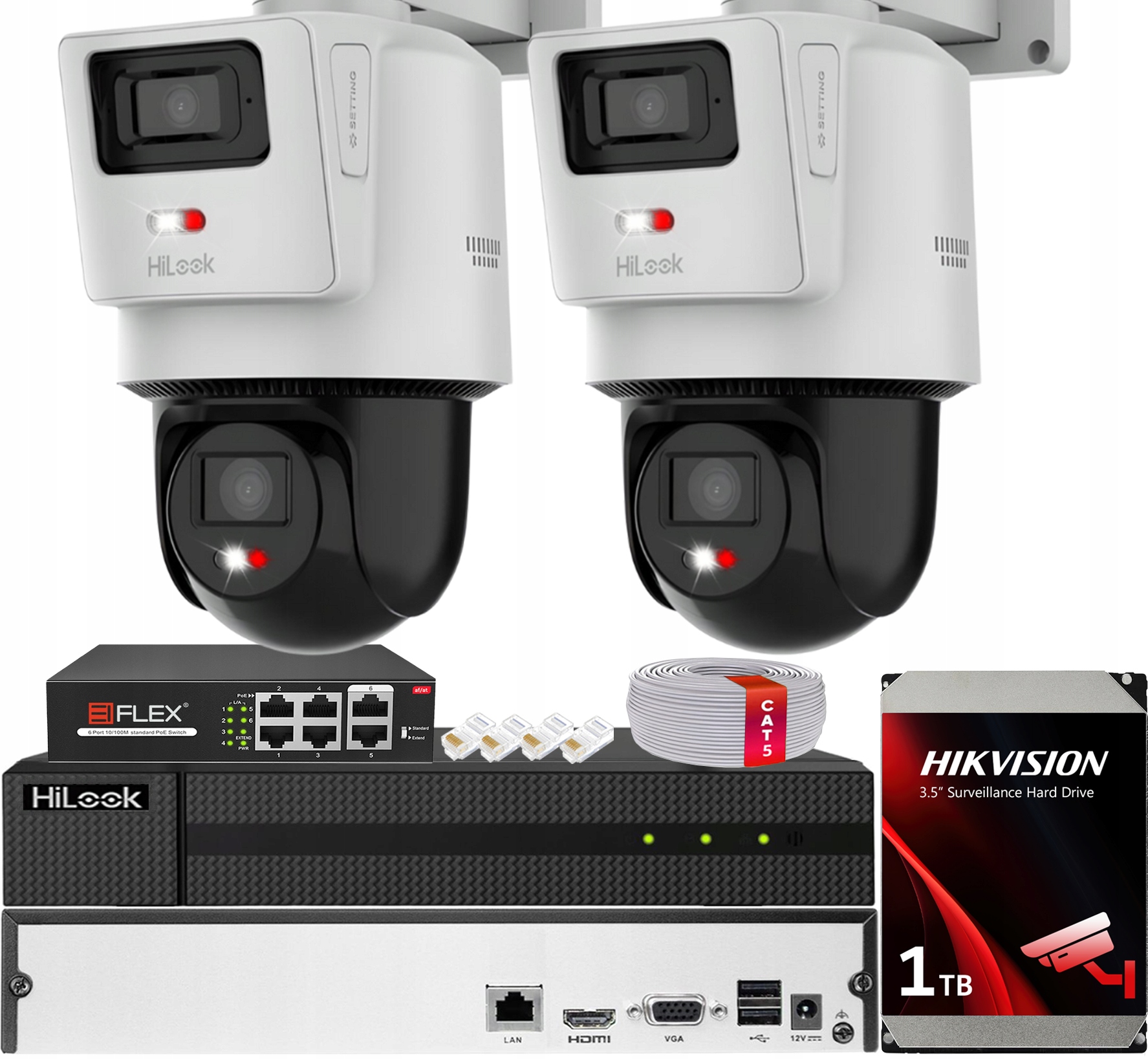 Sada pro Ip monitorování 2 kamer TandemVu 4MPx 4MPx PTZ-D4 Disk 1TB