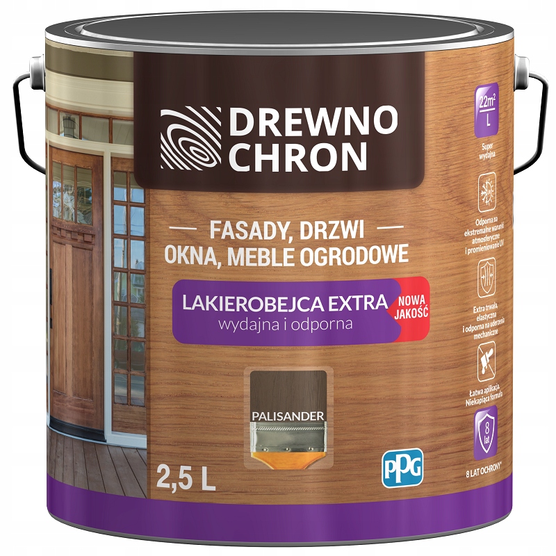 Drewnochron Lakierobejca do drewna Wydajna Extra palisander 2,5l