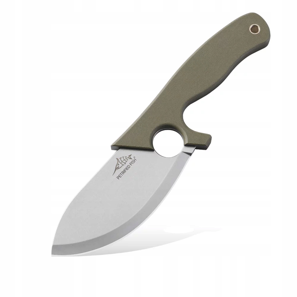 Nůž Petrified Fish Eel PFH01 Grw Stonewashed 9CR18MOV Green G10 Handle Gree