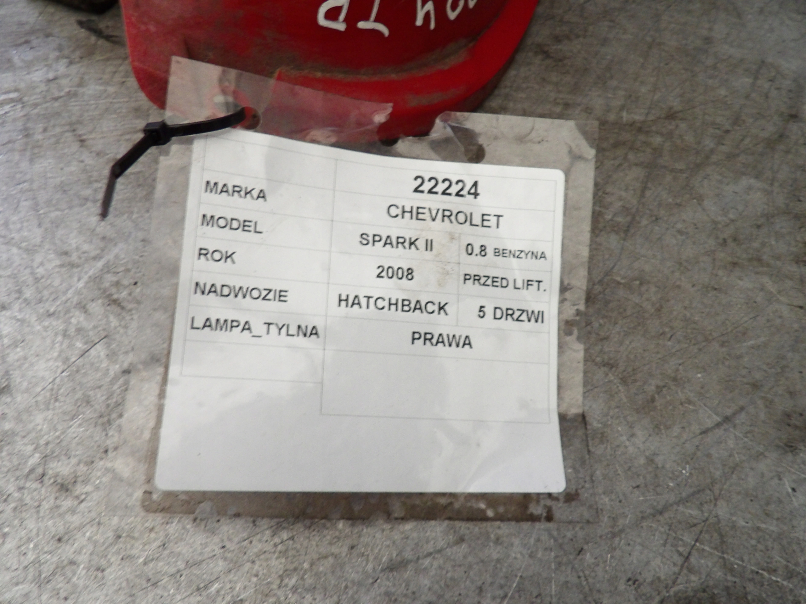 Chevrolet Spark II light rear right 0,8B