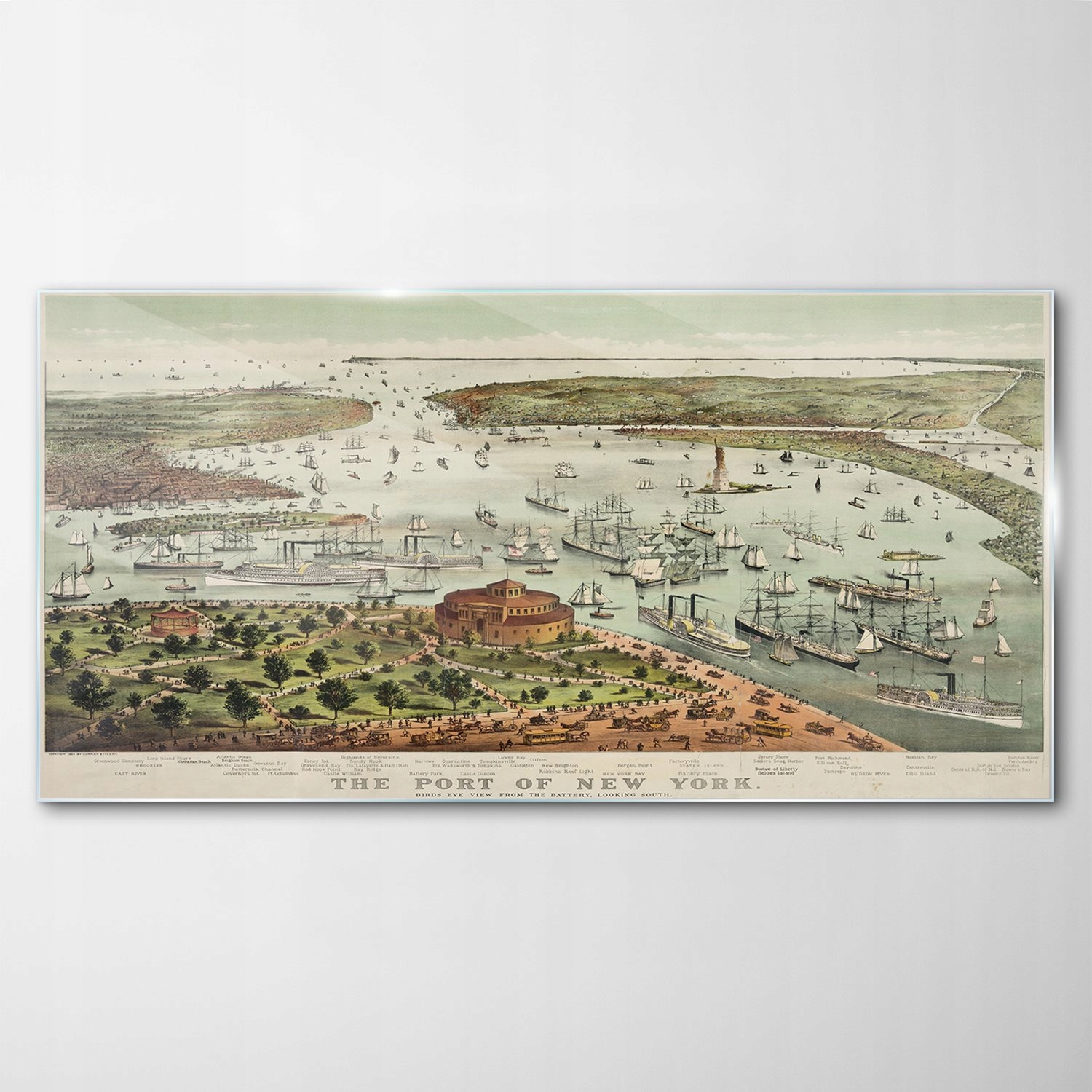 

Obraz Szklany Dekor Nowy York Port Vintage 120x60