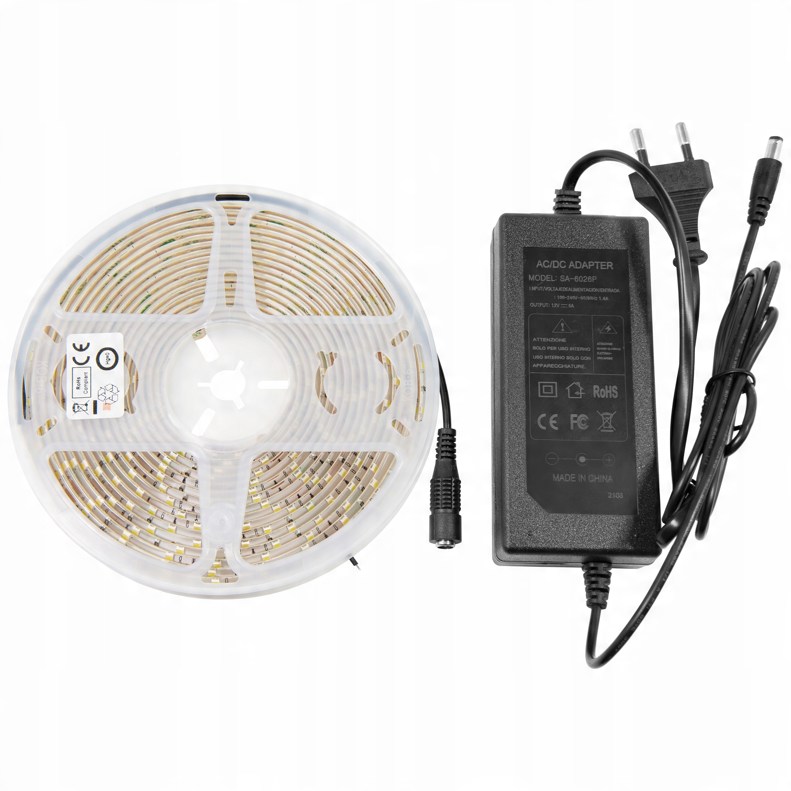 

Taśma Led 2835 neutralna 5m Zasilacz 12V IP20