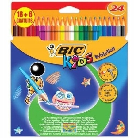 

Kredki ołówkowe BiC Kids Evolution Stripes 24 kol