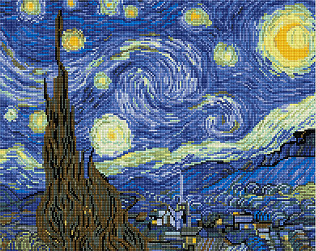 Diamantová mozaika na kroně 40x50 Ipicasso Hvězdná noc