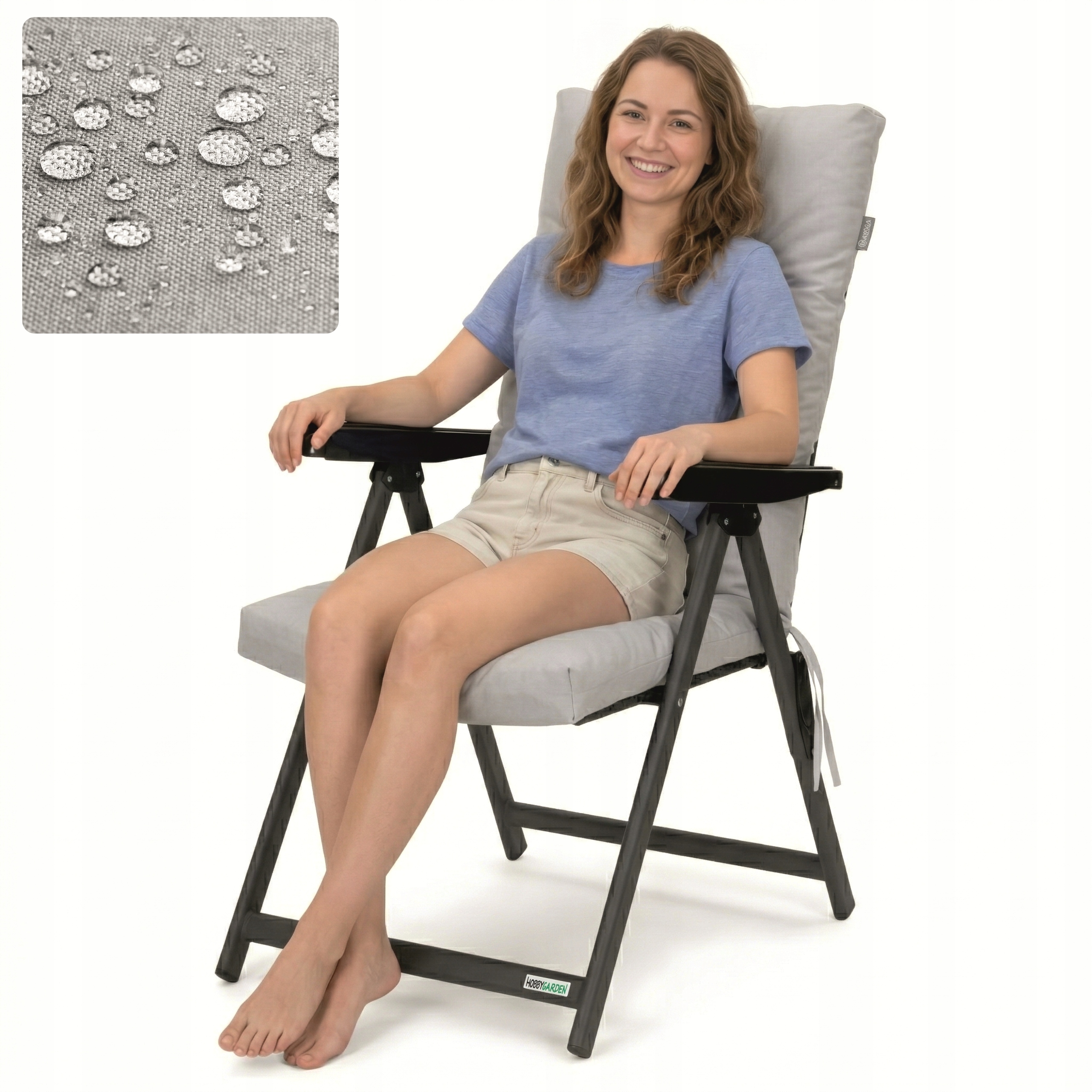 Zahradní Křeslo S Voděodolnou Poduškou Lehátko Turistické skládací křeslo