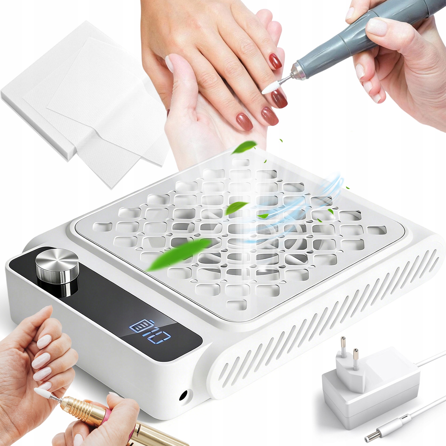 Odsávačka Prachu Na Nehty Manikúra Bezsáčkový 10 Rychlostí Led Obrazovka