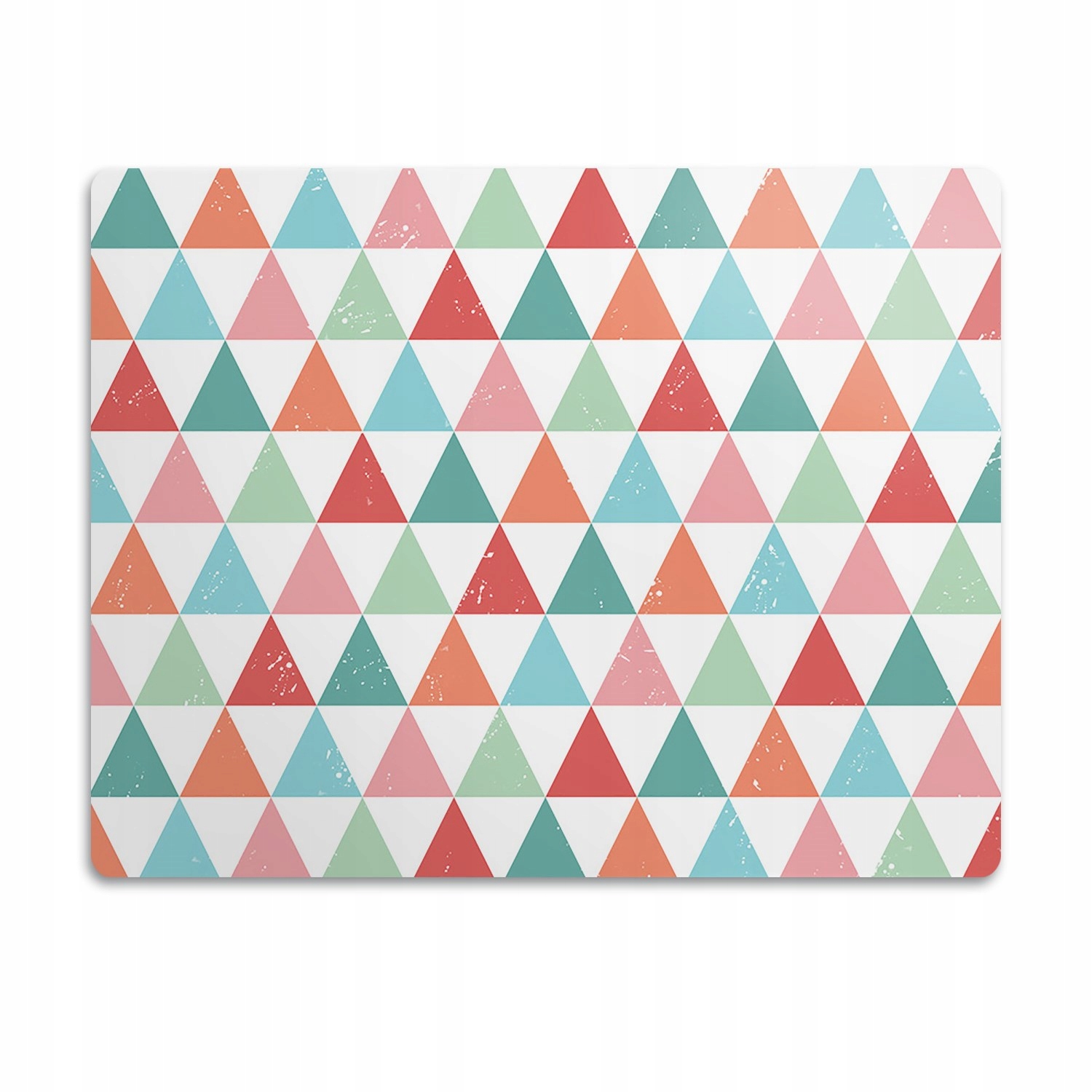 Levně Podložka pro psa pod misku Barevné trojúhelníky 90x60 cm
