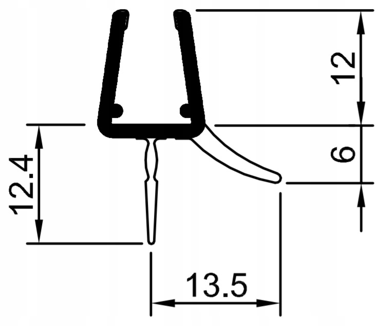 Dolna Uszczelka do Kabiny Prysznicowej Szyba 6 i 8 mm dł. 67 cm Kolor bezbarwny