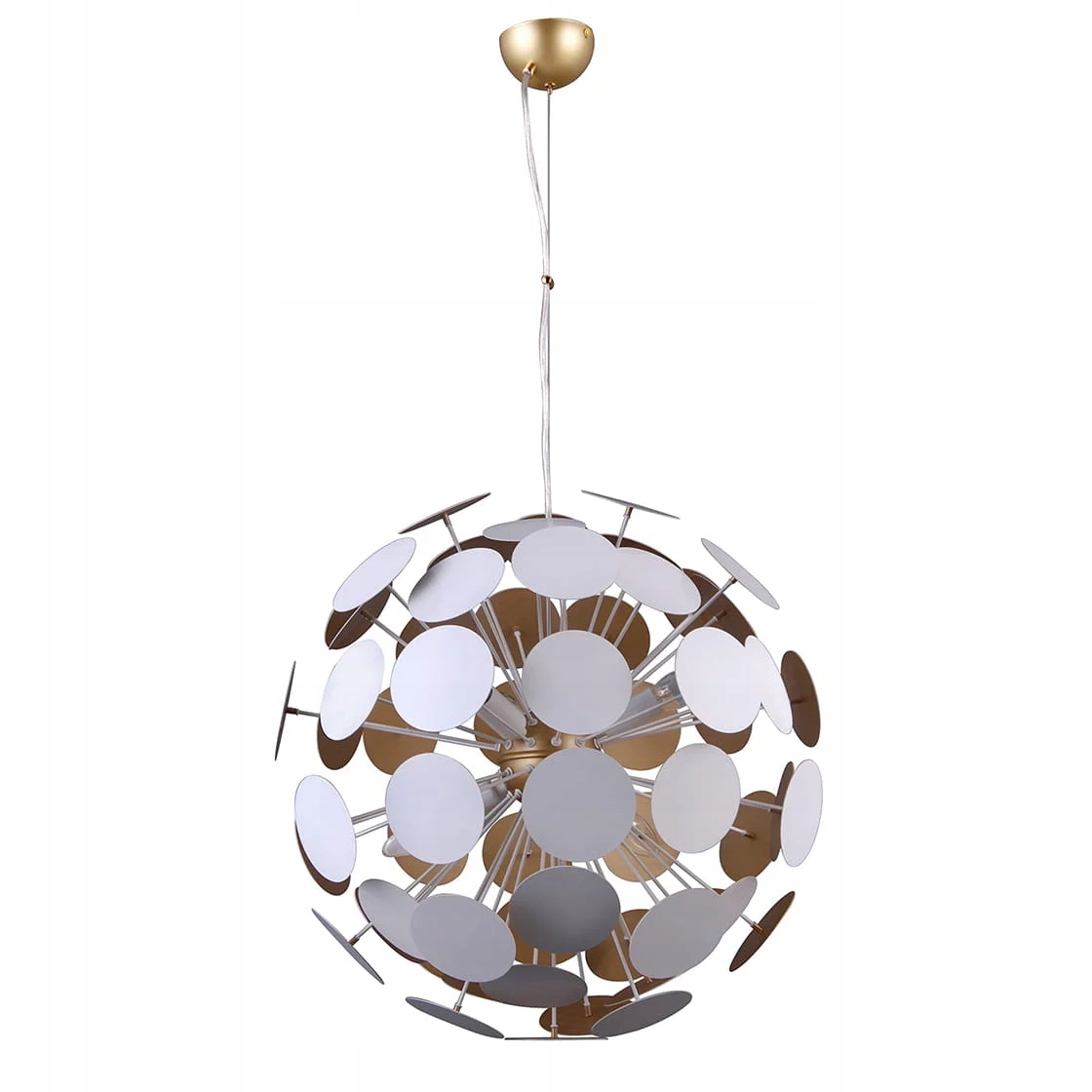 Italux Mailone Luster bielo-zlatý 6xE14 40W stmievateľný, nastaviteľný