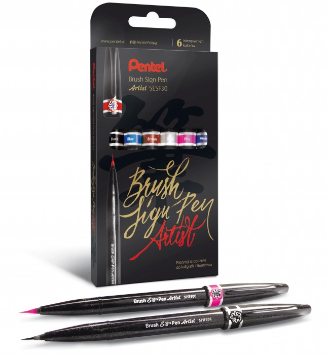 

Pisaki pędzel Pentel Brush Sign Pen Artist 6k doda