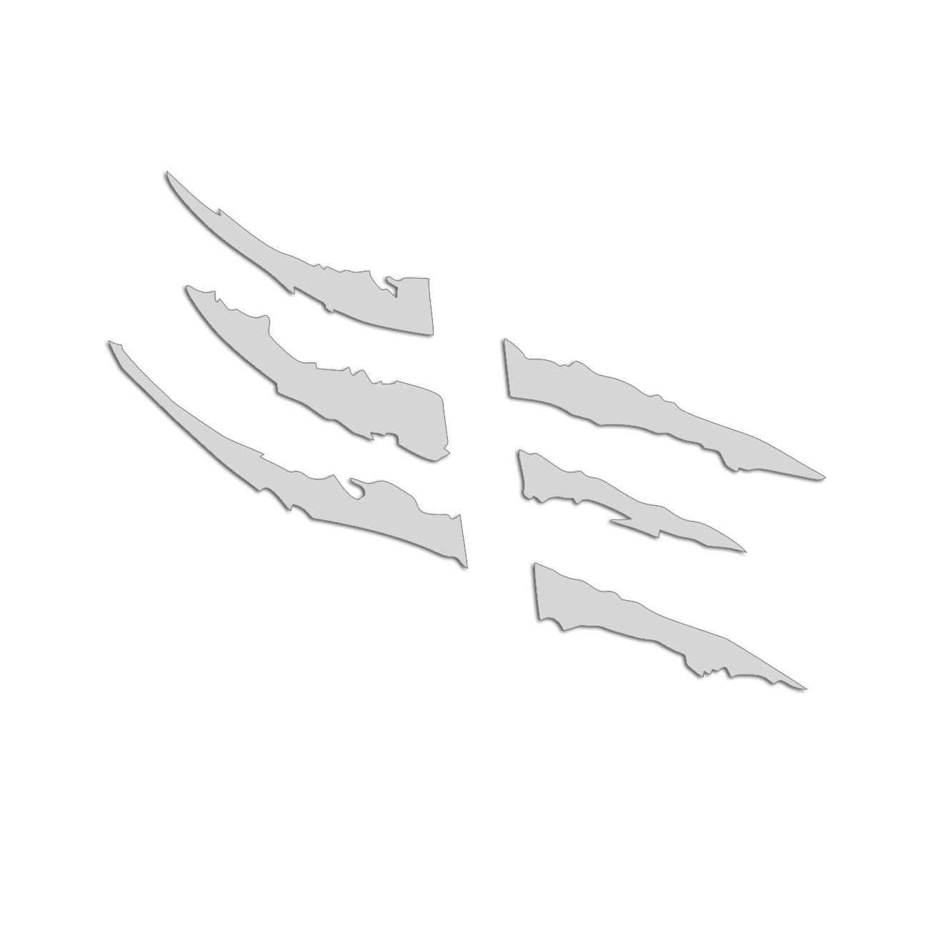 Wycinane naklejki Pazur Drap Rysa Podzielony Dwie Części jasny szary