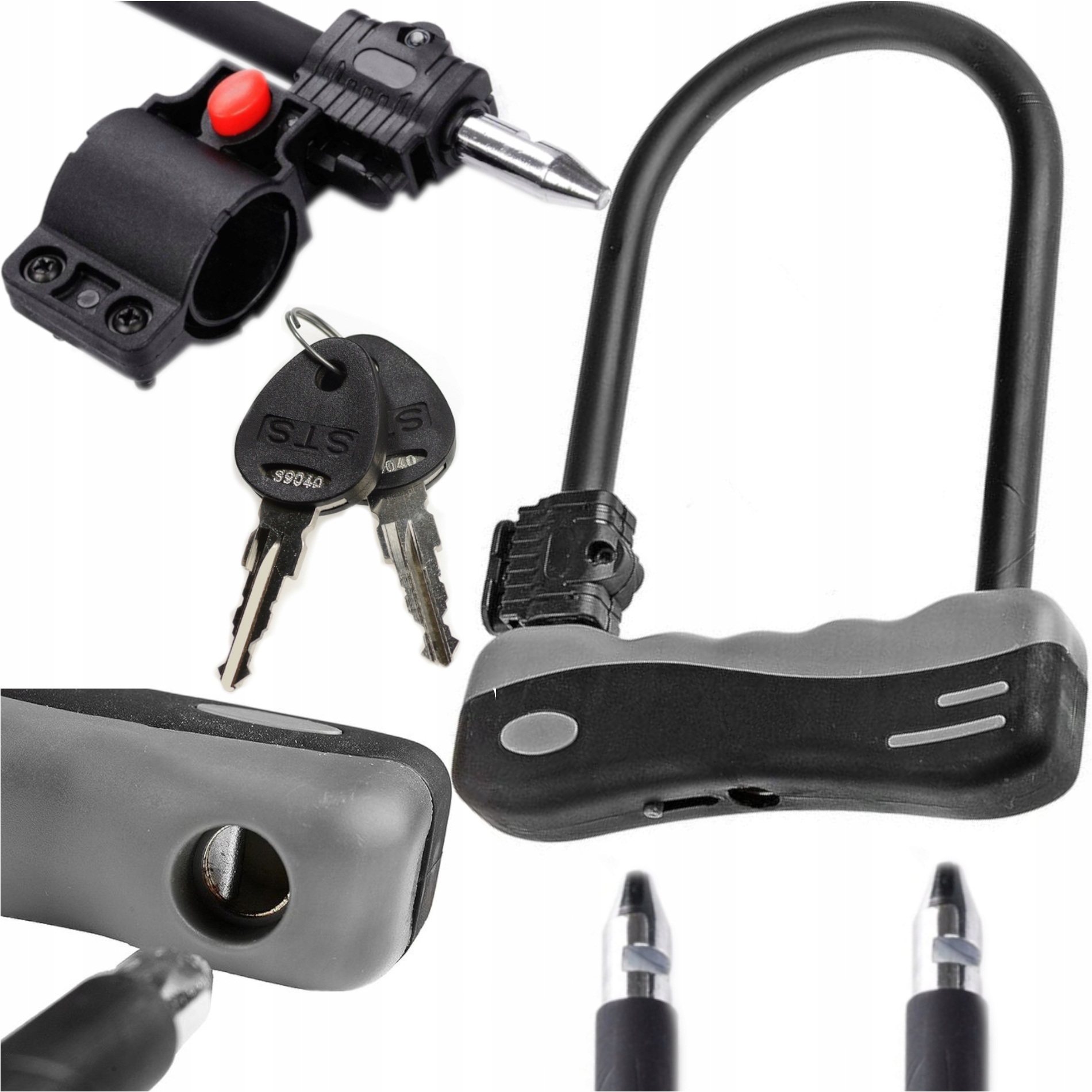 U-lock Zámek Na Kolo Proti Krádeži Dvojitě Zesílený XL