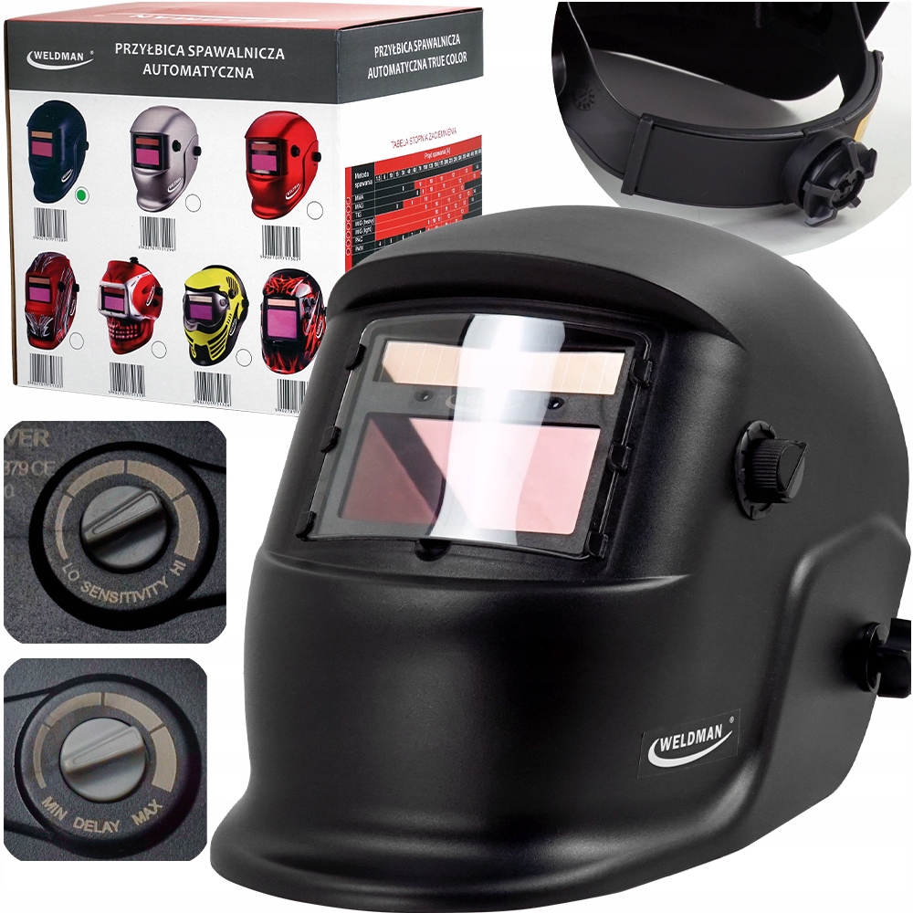 Maska spawalnicza Przyłbica Falcon Black Weldman Samościemniająca Automat