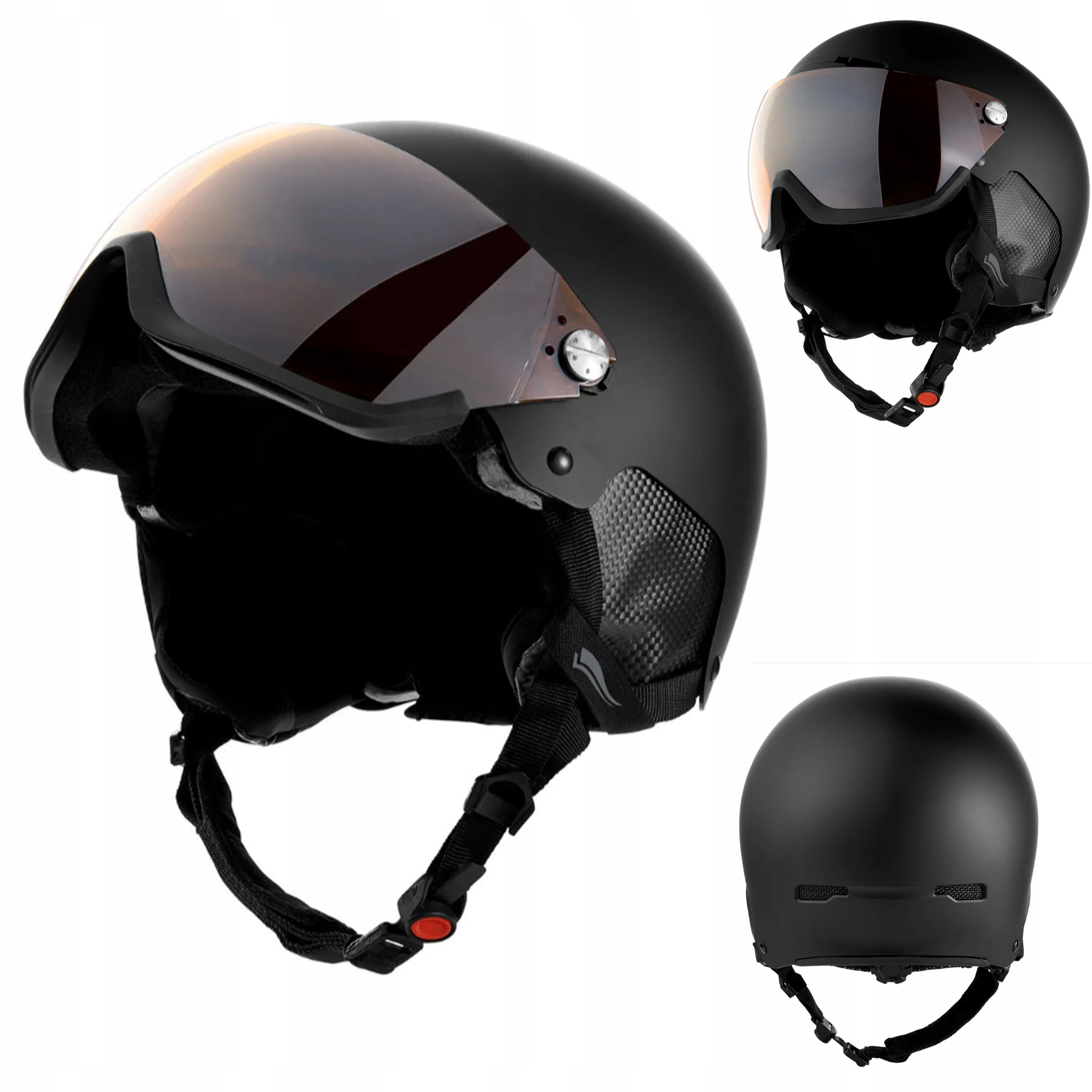 

Kask narciarski z szybą wizjer gogle dzieci Demo