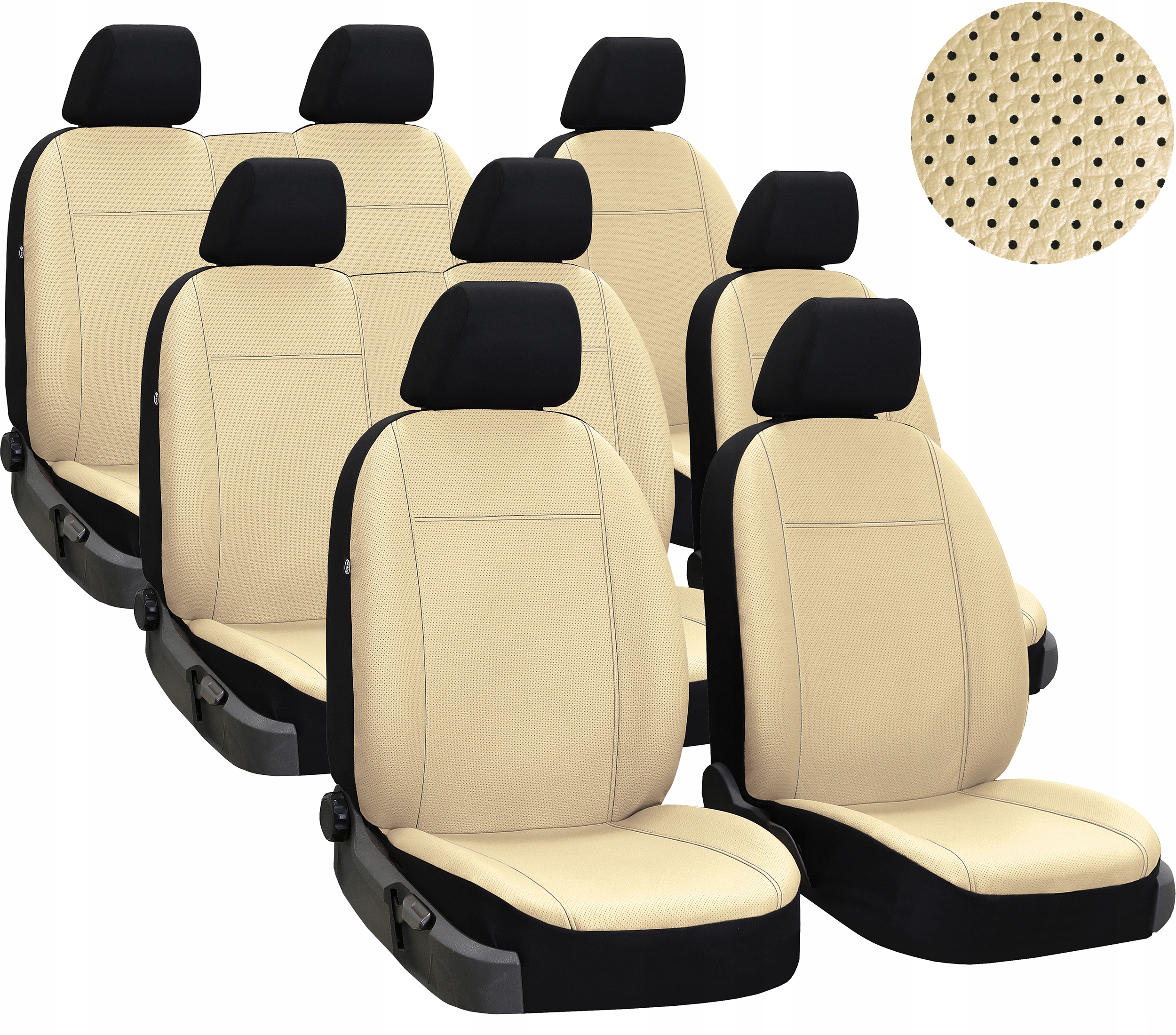 Kožené Potahy Na Sedadla Křesla pro Peugeot Expert III 8 m