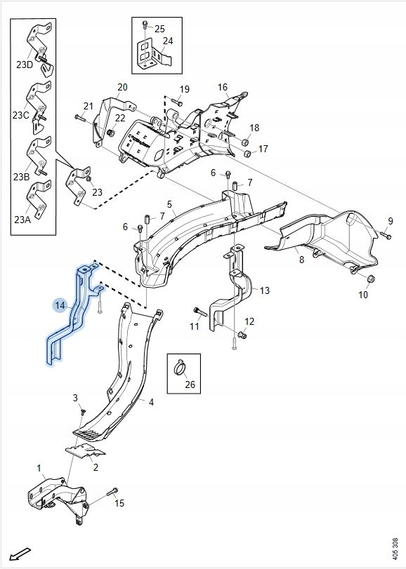 Console Support plaque SCANIA NGS R S P G 2717323 2535575 B-B