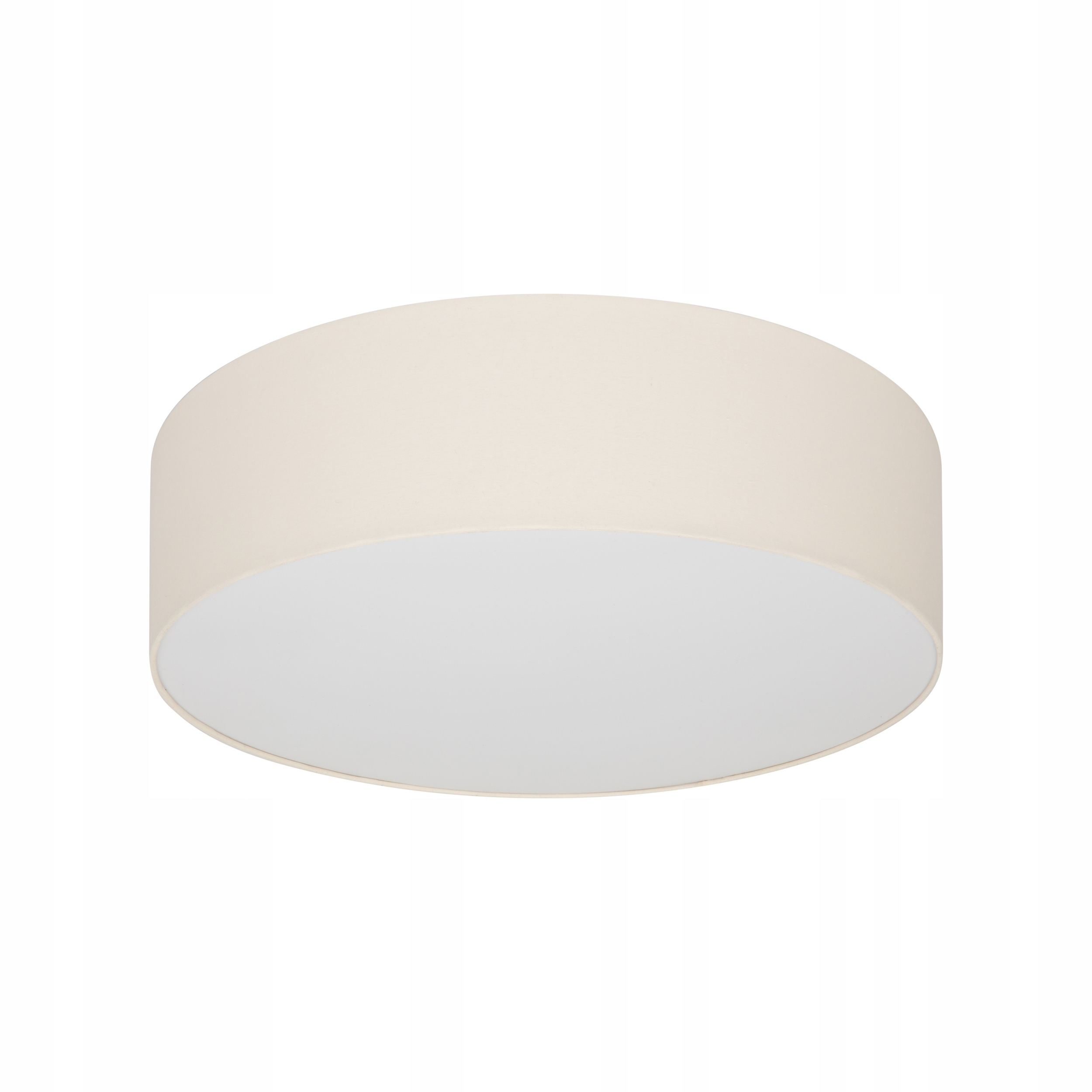 Plafon kremowy duży z abażurem tkanina plexi 3xE27 lampa okrągła do salonu