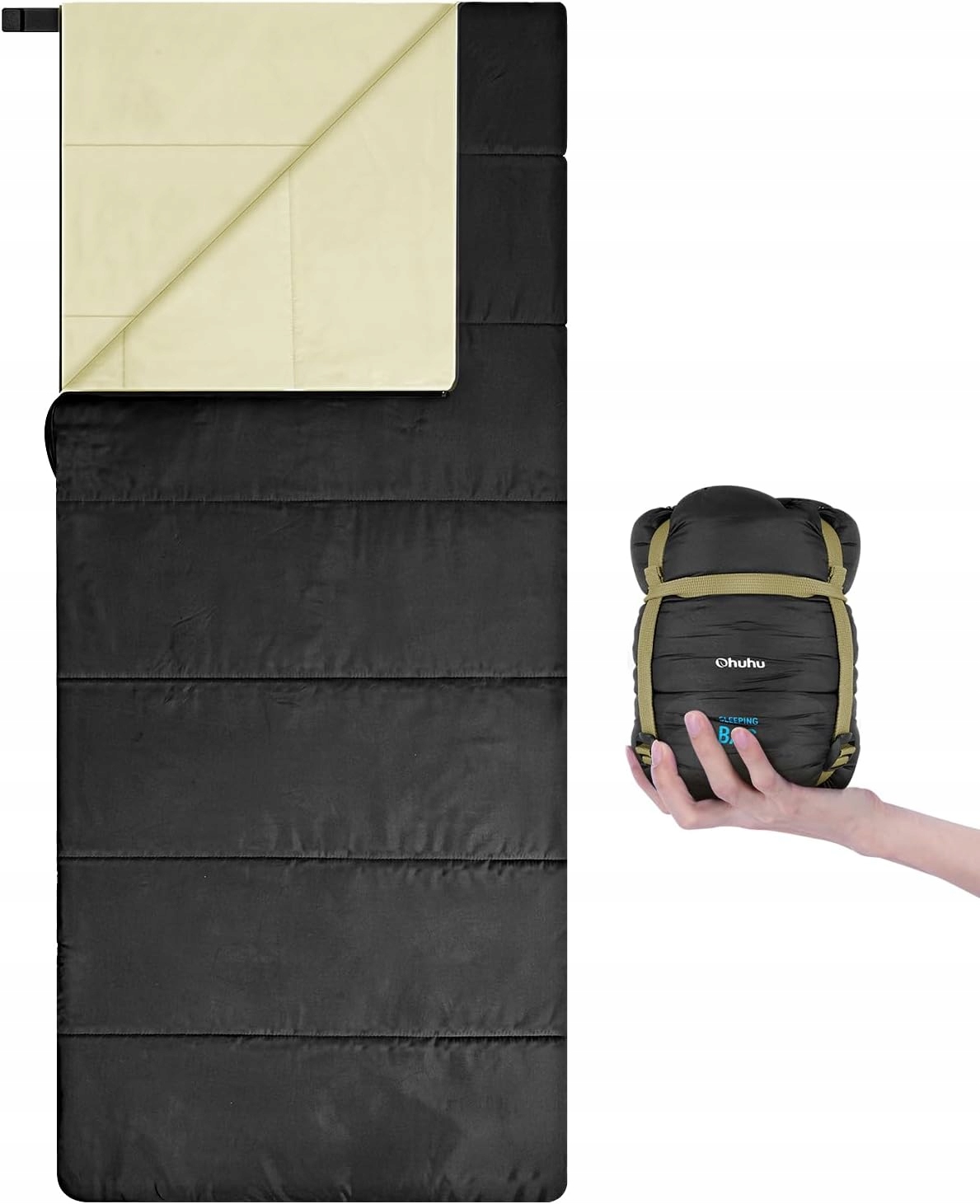 Ultralekki śpiwór 0,9 kg 190x83 cm wodoodporny 3 pory roku Ohuhu