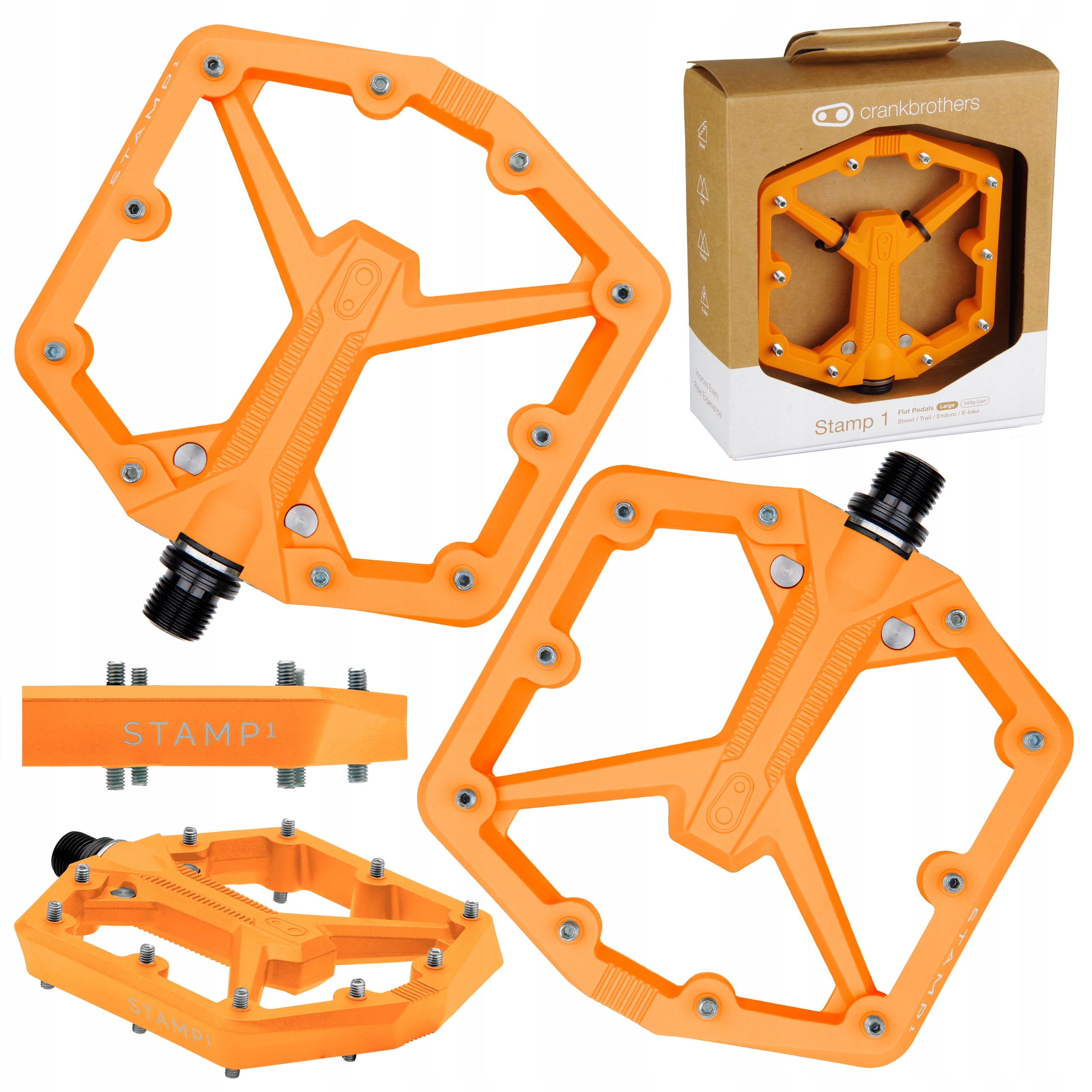 Pedały Rowerowe Crankbrothers Stamp 1 Large Orange Gen 2 Platformowe