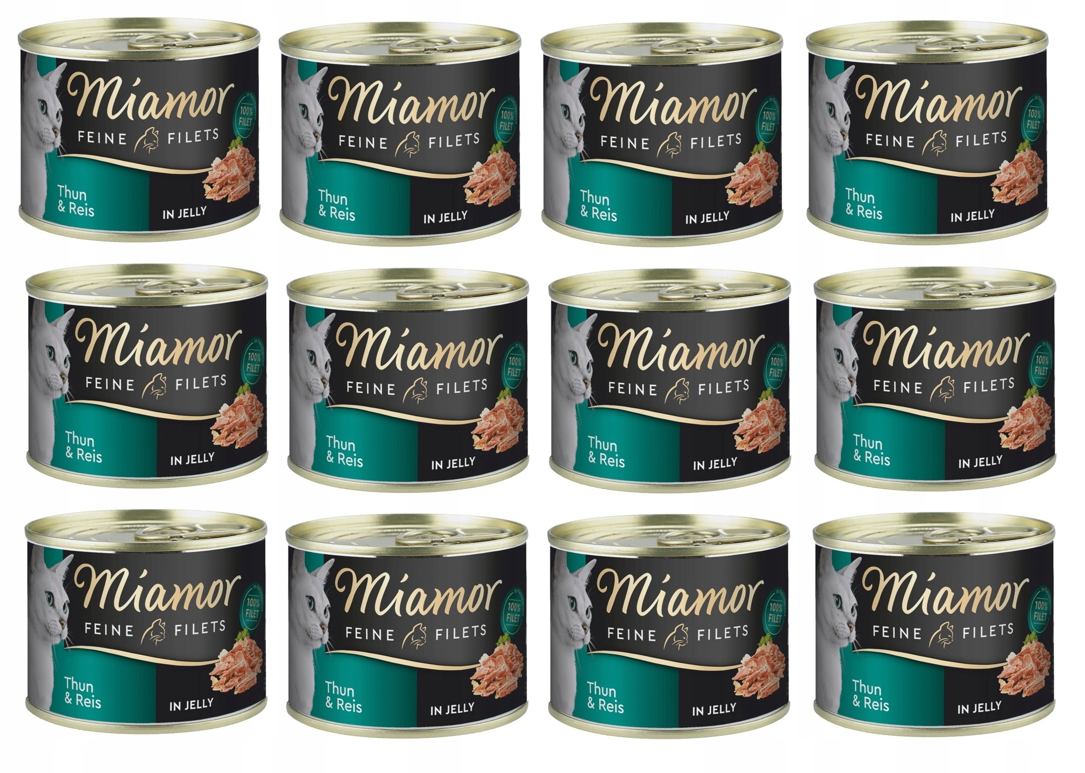 Miamor Feline Filets Tuňák a rýže v želé 12x185 g