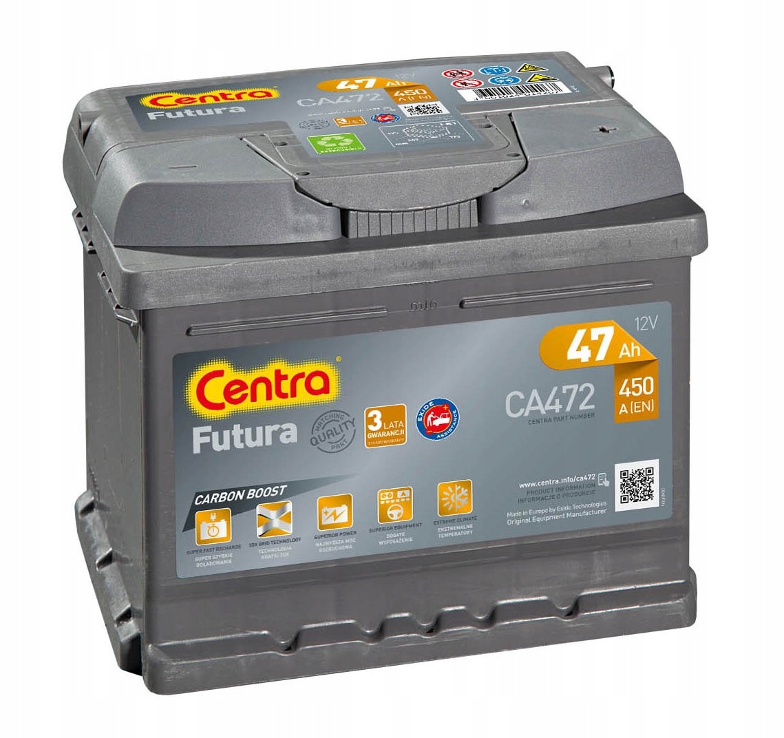 AKUMULATOR CENTRA FUTURA 47AH 450A P+