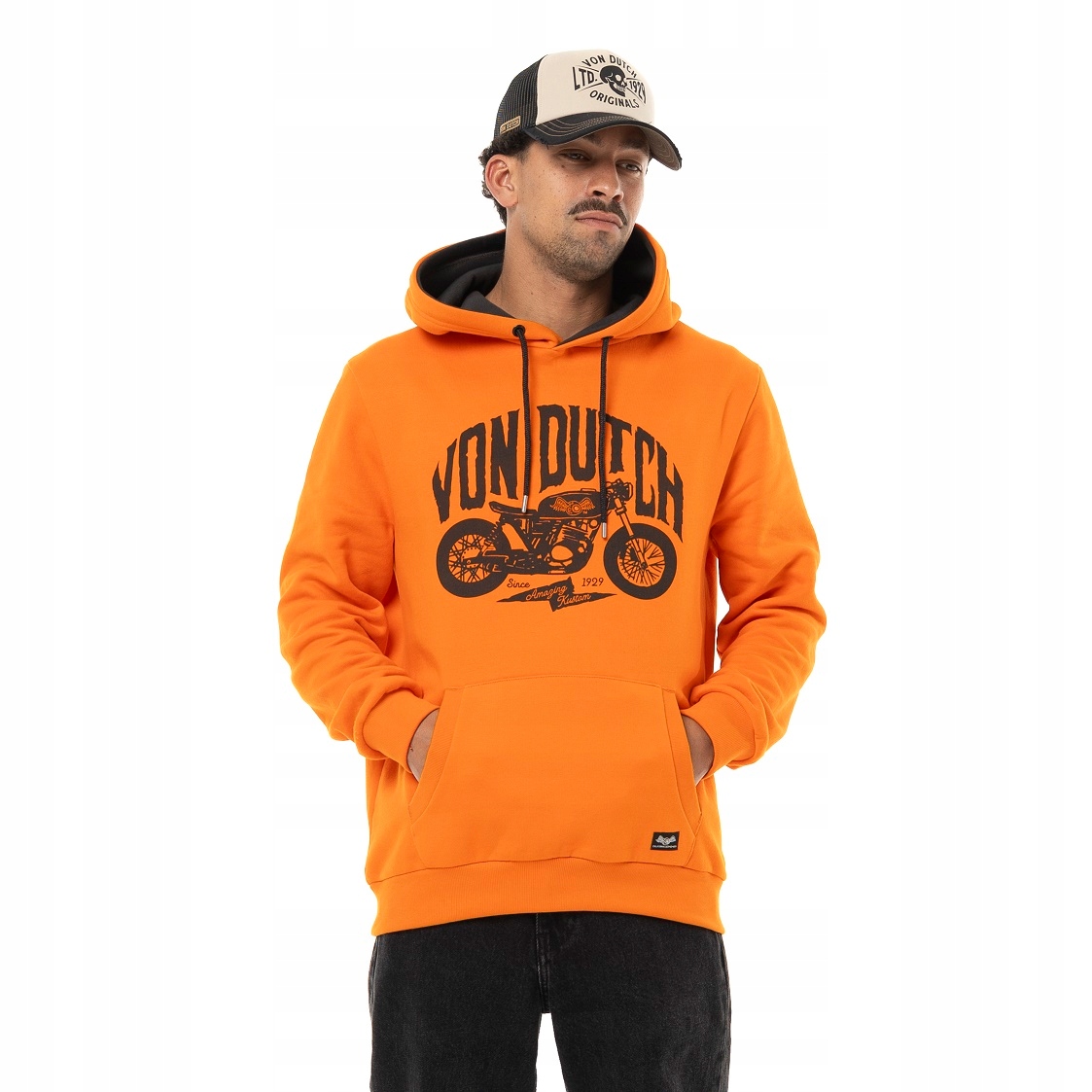 Oranžová mikina Von Dutch Motorcycle XL