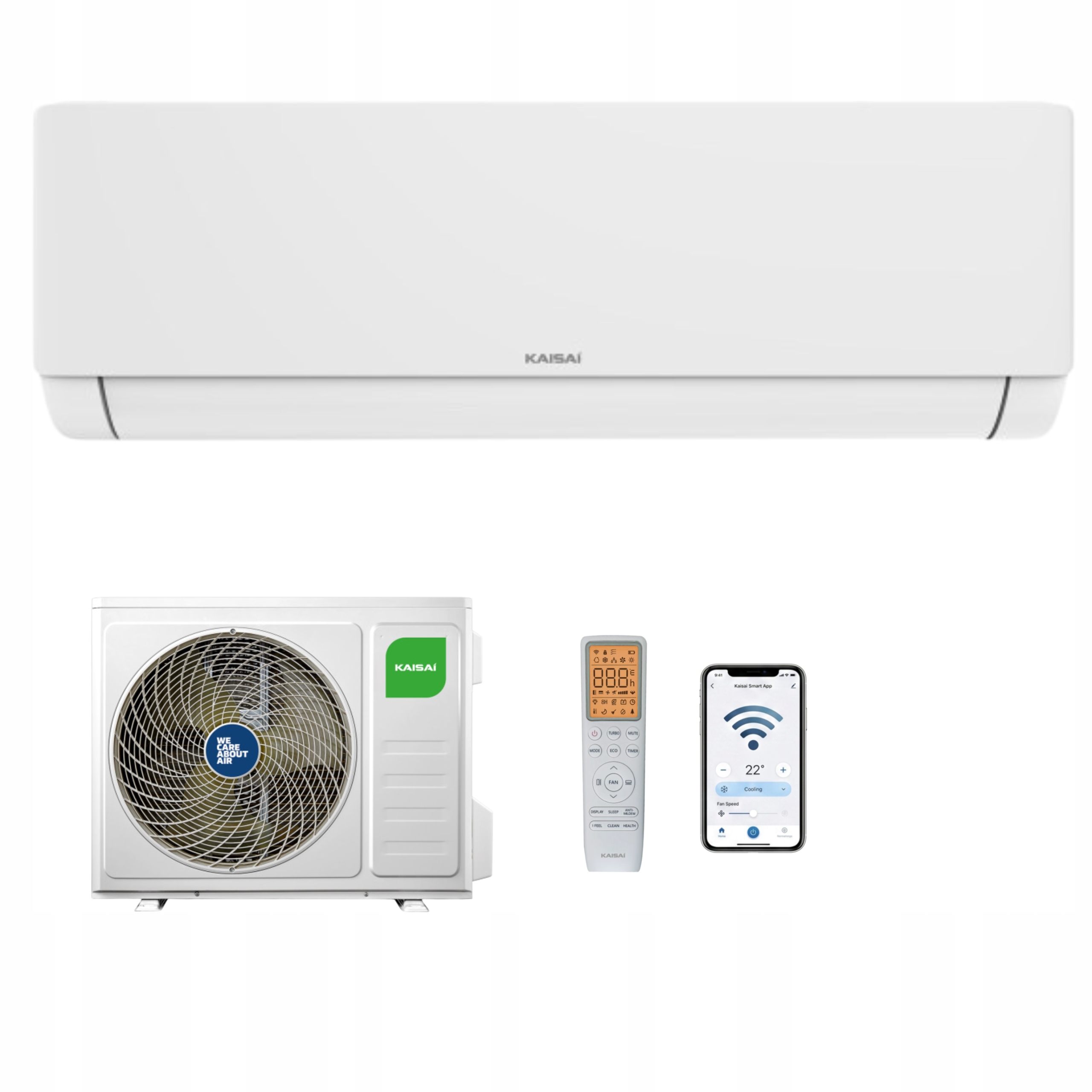Klimatyzator Kaisai Air biały 3,4 kW pilot chłodzenie ogrzewanie Wifi