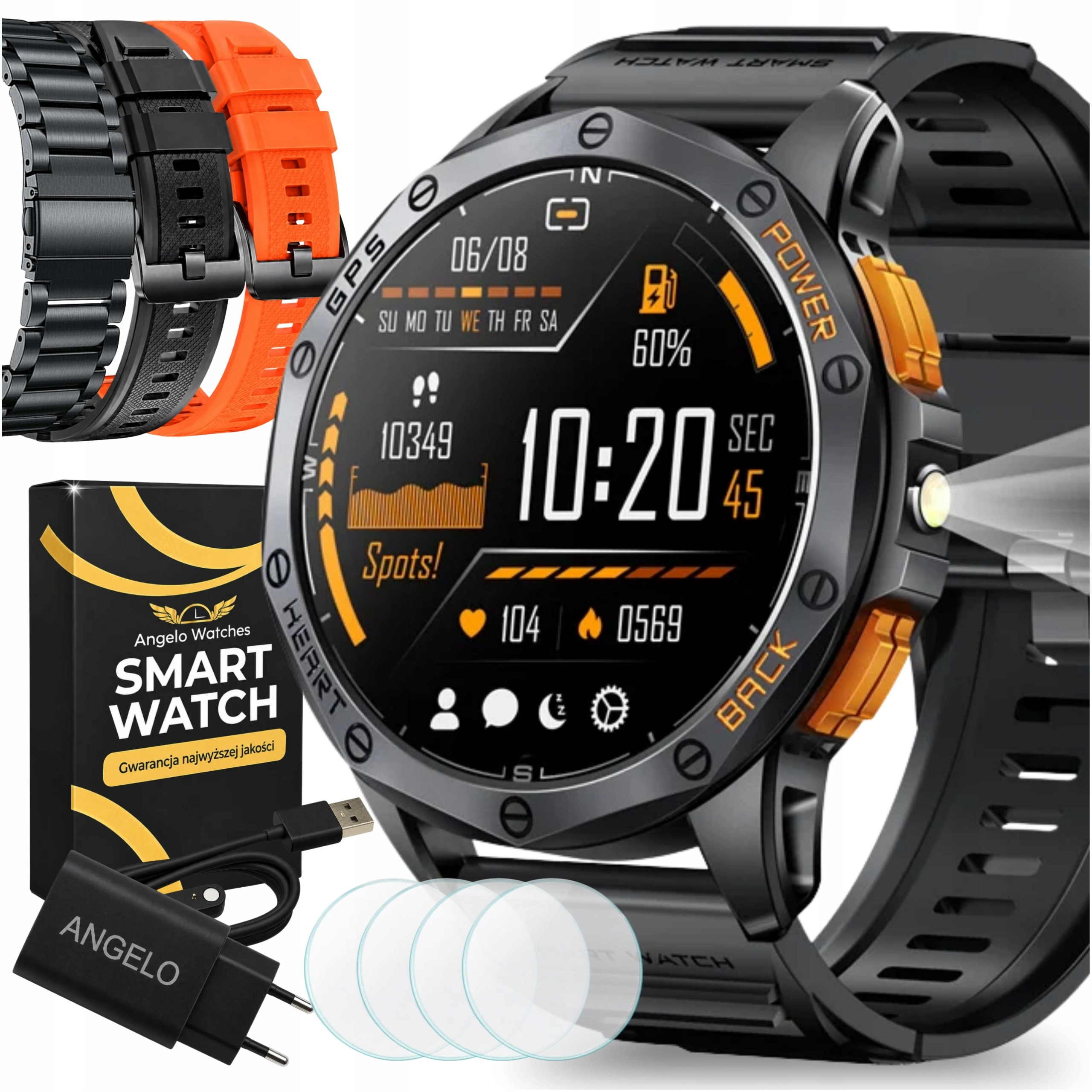 Smartwatch Męski Gps Menu Polskie Wodoodporny Ip 69 Sport Rozmowy Menu Pl