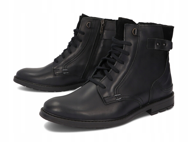 BUTY MĘSKIE SZTYBLETY OCIEPLANE PL SKÓRA 856 CZ 40 Model TRZEWIKI