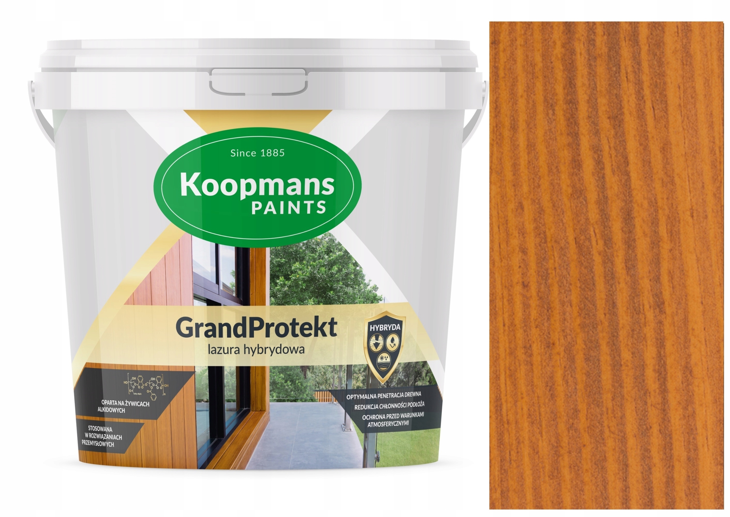 Koopmans GrandProtekt Hybridná Lazúra Na Drevo 10L Brazílsky Teak 909