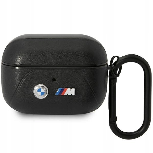 Etui Bmw Leather Curved Line na AirPods Pro czarne