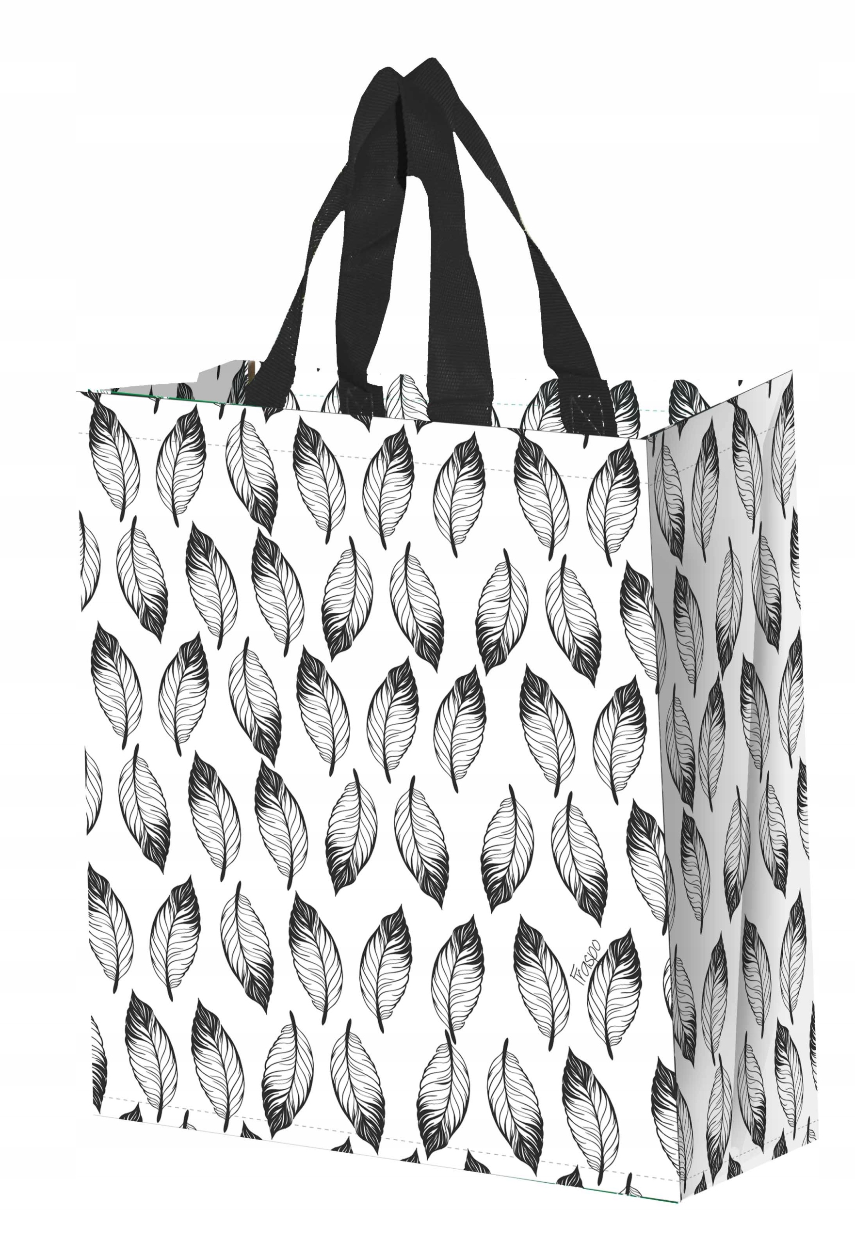 

Torba materiałowa na zakupy 30x14x33cm listki mix