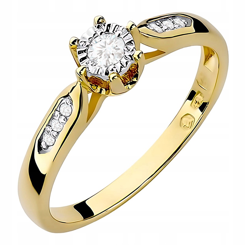 Zlatý PRSTENKpr. 585 s brilianty 0,13ct 14k