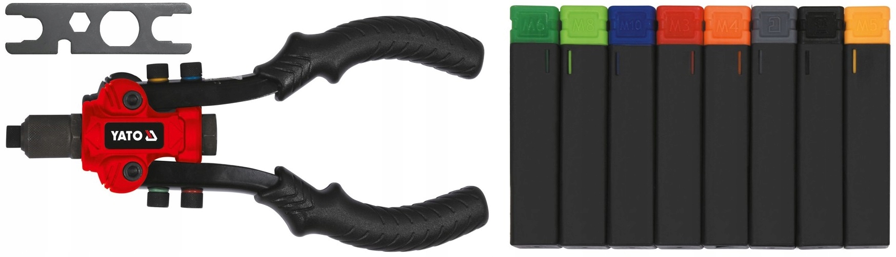 YATO NITOWNICA RĘCZNA M3-M12 DO NITONAKRĘTEK NITÓW Waga produktu z opakowaniem jednostkowym 1.4 kg
